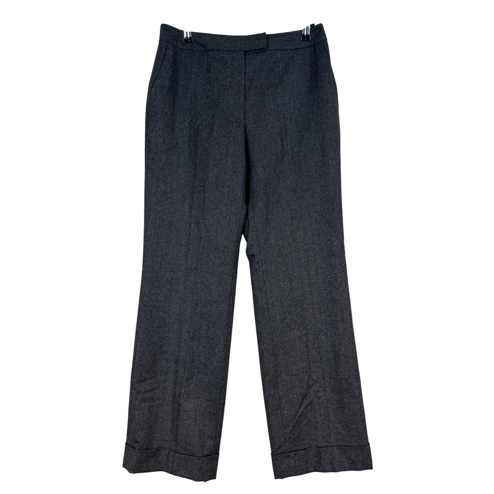 Brooks Brothers Caroline Fit Charcoal‎ Grey Italian Wool Cuffed Dress Pants •6•